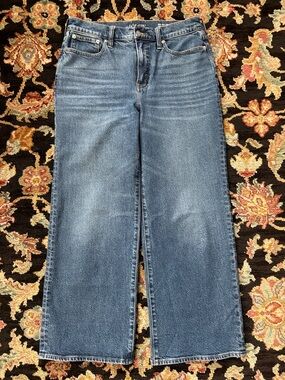 J. Crew Medium Blue High-rise slim wide jean in 1996 semi-stretch